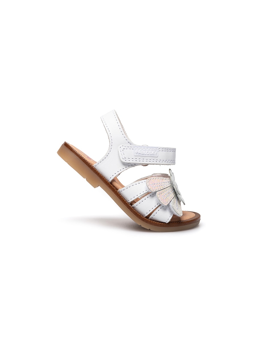 Sandalias de bebé niña con cierre adherente - Pablosky - Blanco Blanco-7