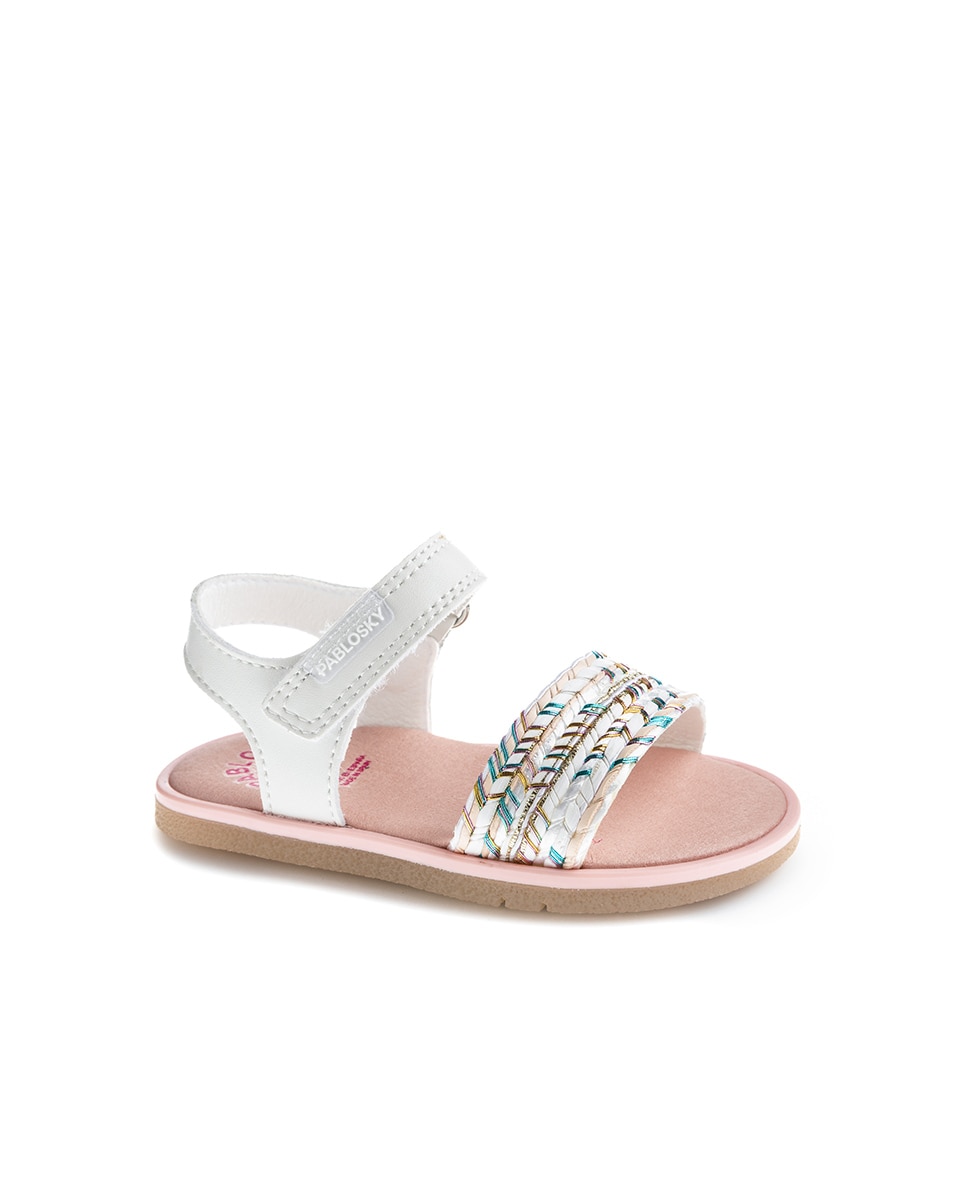 Imagen 1 de Sandalias de bebé niña barefoot con cierre adherente - Pablosky - Blanco Blanco
