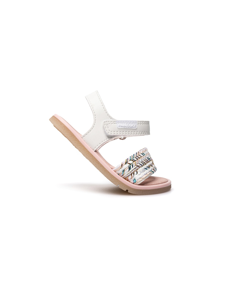 Imagen 7 de Sandalias de bebé niña barefoot con cierre adherente - Pablosky - Blanco Blanco