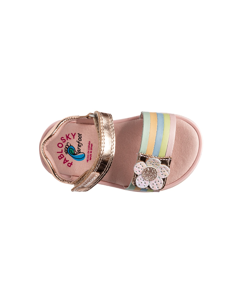 Imagen 5 de Sandalias de bebé niña barefoot con cierre adherente - Pablosky - Rosa Rosa