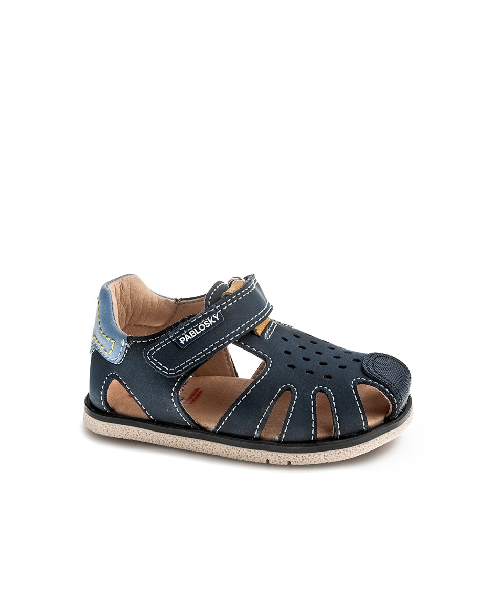 Sandalias de bebé niño barefoot con cierre adherente - Pablosky - Azul marino Azul marino-1