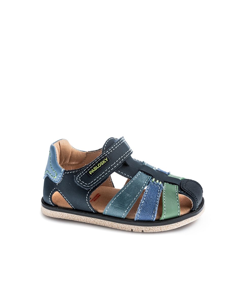 Imagen 1 de Sandalias de bebé niño barefoot con cierre adherente - Pablosky - Azul / Verde Azul / Verde