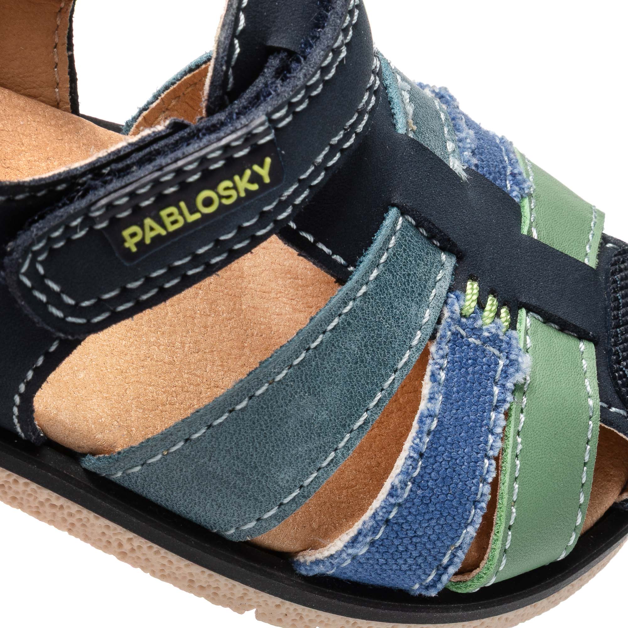 Imagen 3 de Sandalias de bebé niño barefoot con cierre adherente - Pablosky - Azul / Verde Azul / Verde
