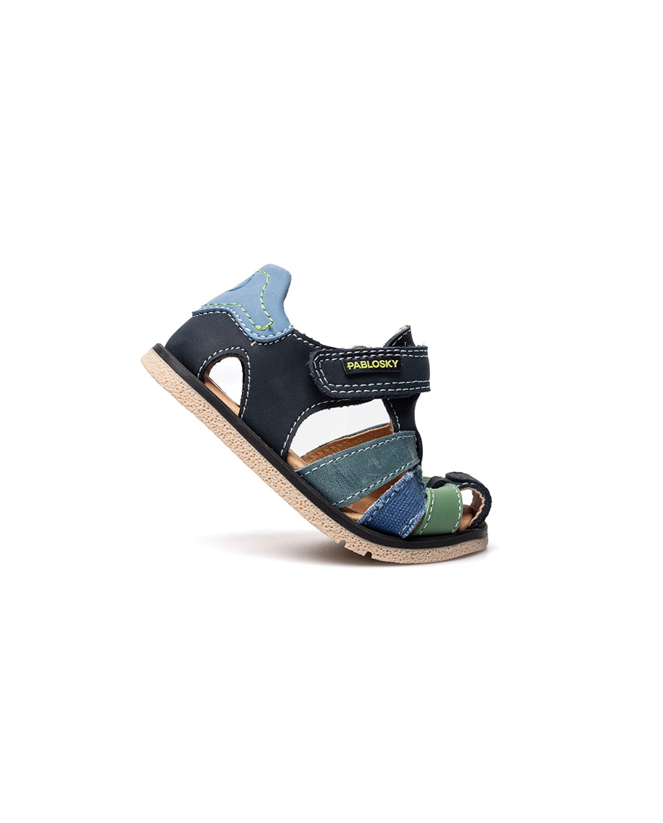 Imagen 7 de Sandalias de bebé niño barefoot con cierre adherente - Pablosky - Azul / Verde Azul / Verde