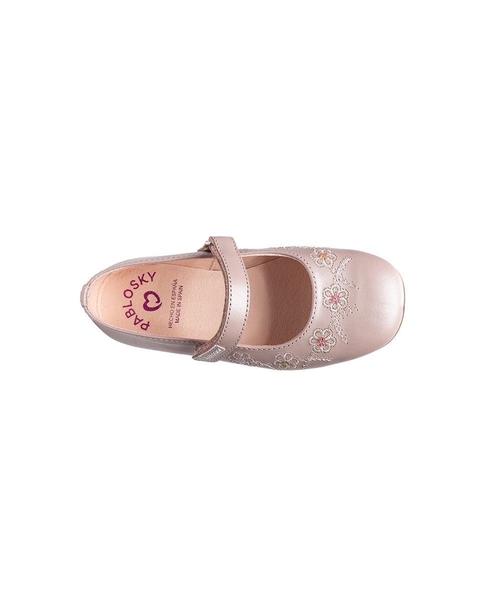 Merceditas de niña con cierre adherente - Pablosky - Rosa pastel Rosa pastel-5