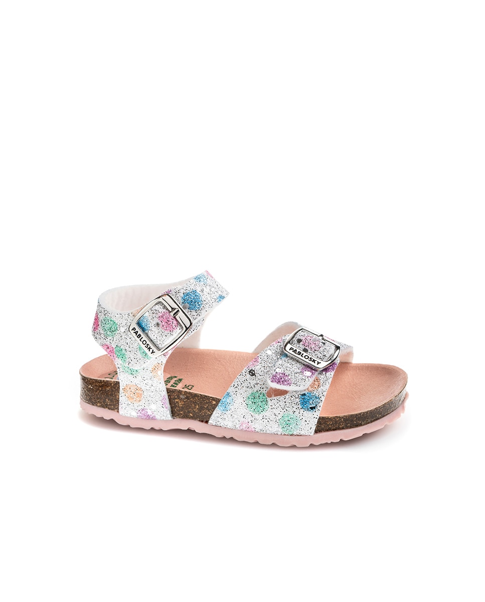 Imagen 1 de Sandalias abiertas de niña con hebilla - Pablosky - Blanco / Rosa Blanco / Rosa