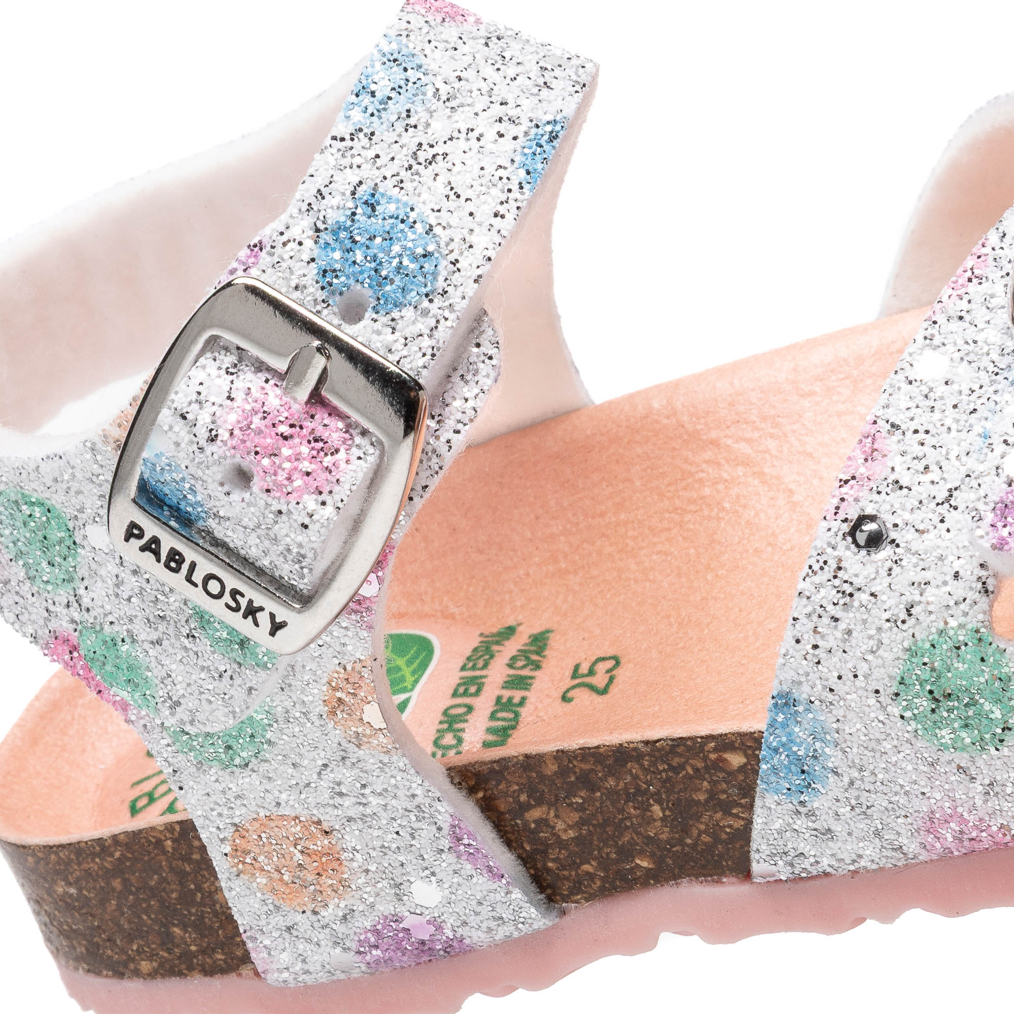 Imagen 2 de Sandalias abiertas de niña con hebilla - Pablosky - Blanco / Rosa Blanco / Rosa