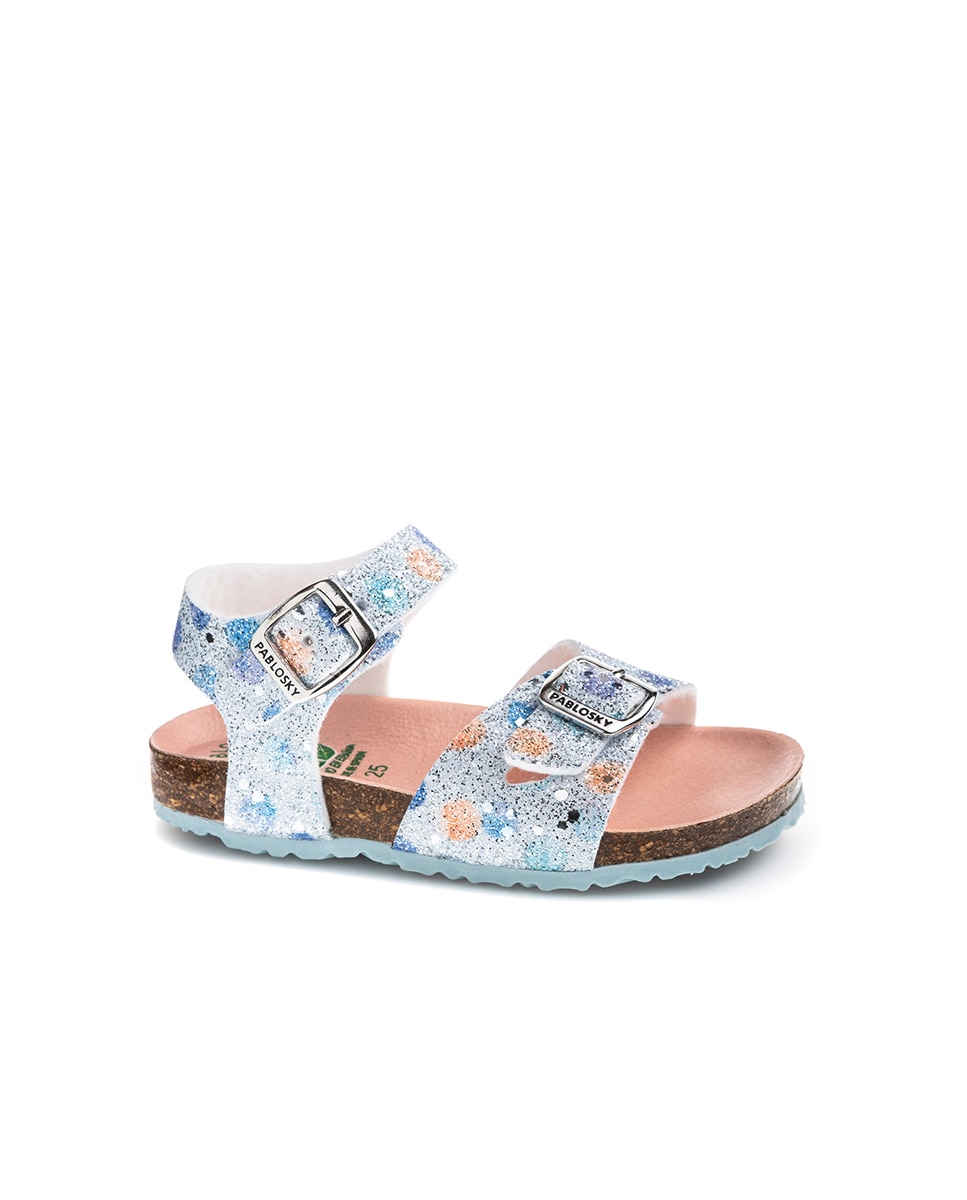 Imagen 1 de Sandalias abiertas de niña con hebilla - Pablosky - Azul / Blanco Azul / Blanco