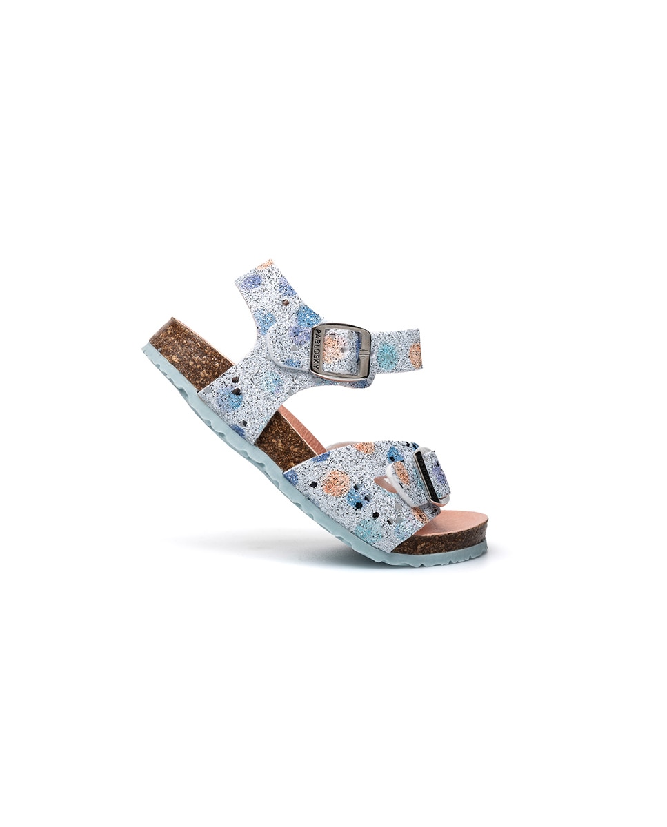 Imagen 6 de Sandalias abiertas de niña con hebilla - Pablosky - Azul / Blanco Azul / Blanco