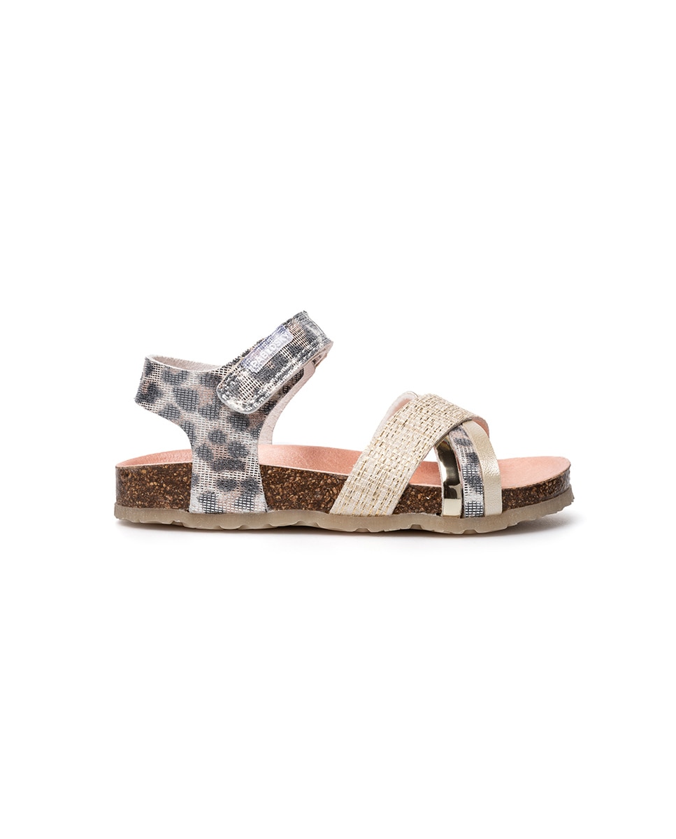 Sandalias abiertas de niña con cierre adherente - Pablosky - Beige Beige-7