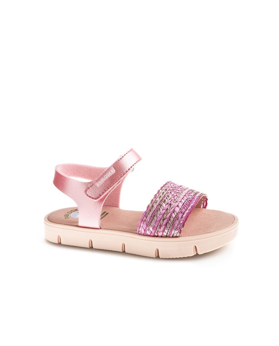 Sandalias plataforma flex de niña - Pablosky - Rosa Rosa-1