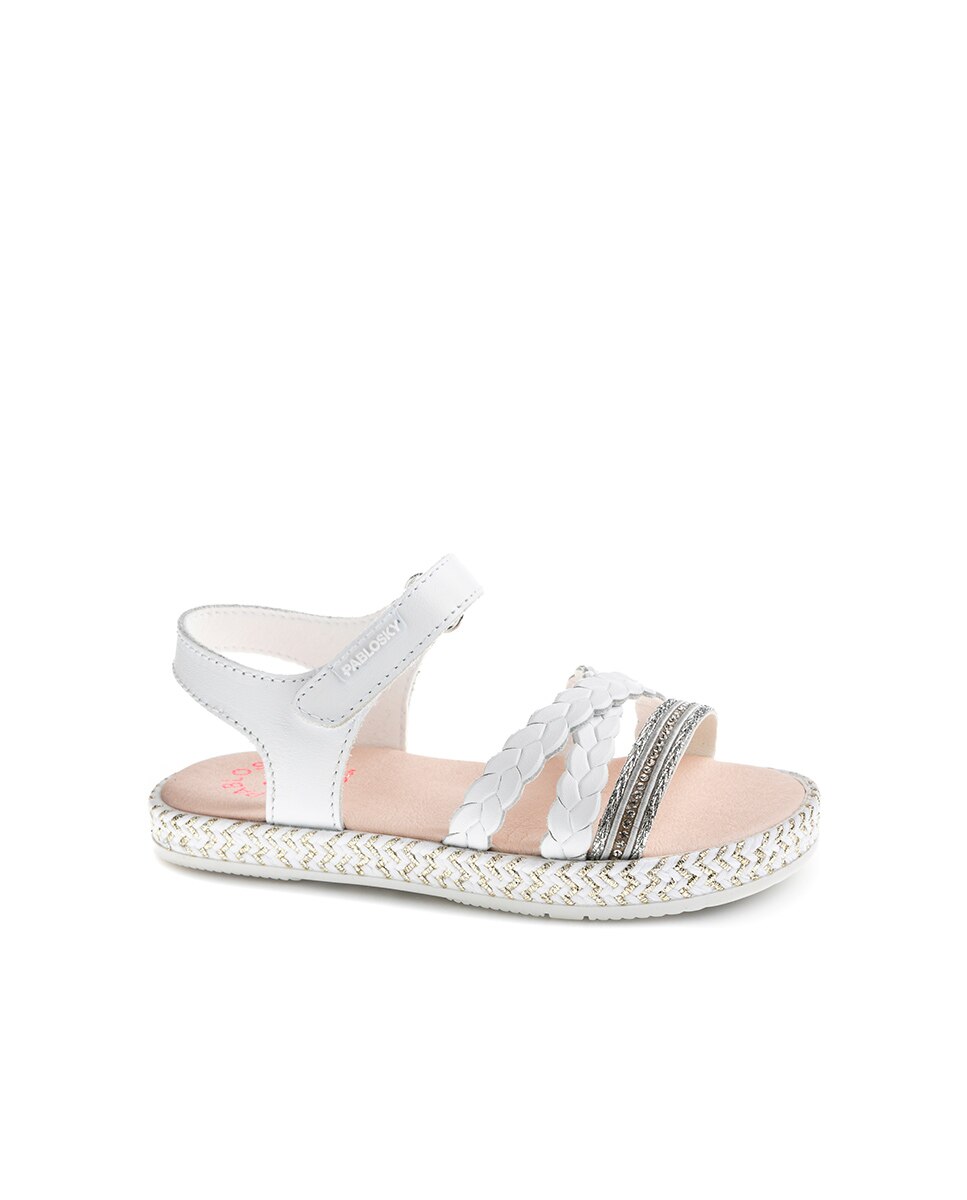 Sandalias alpargateras de niña - Pablosky - Blanco Blanco-1