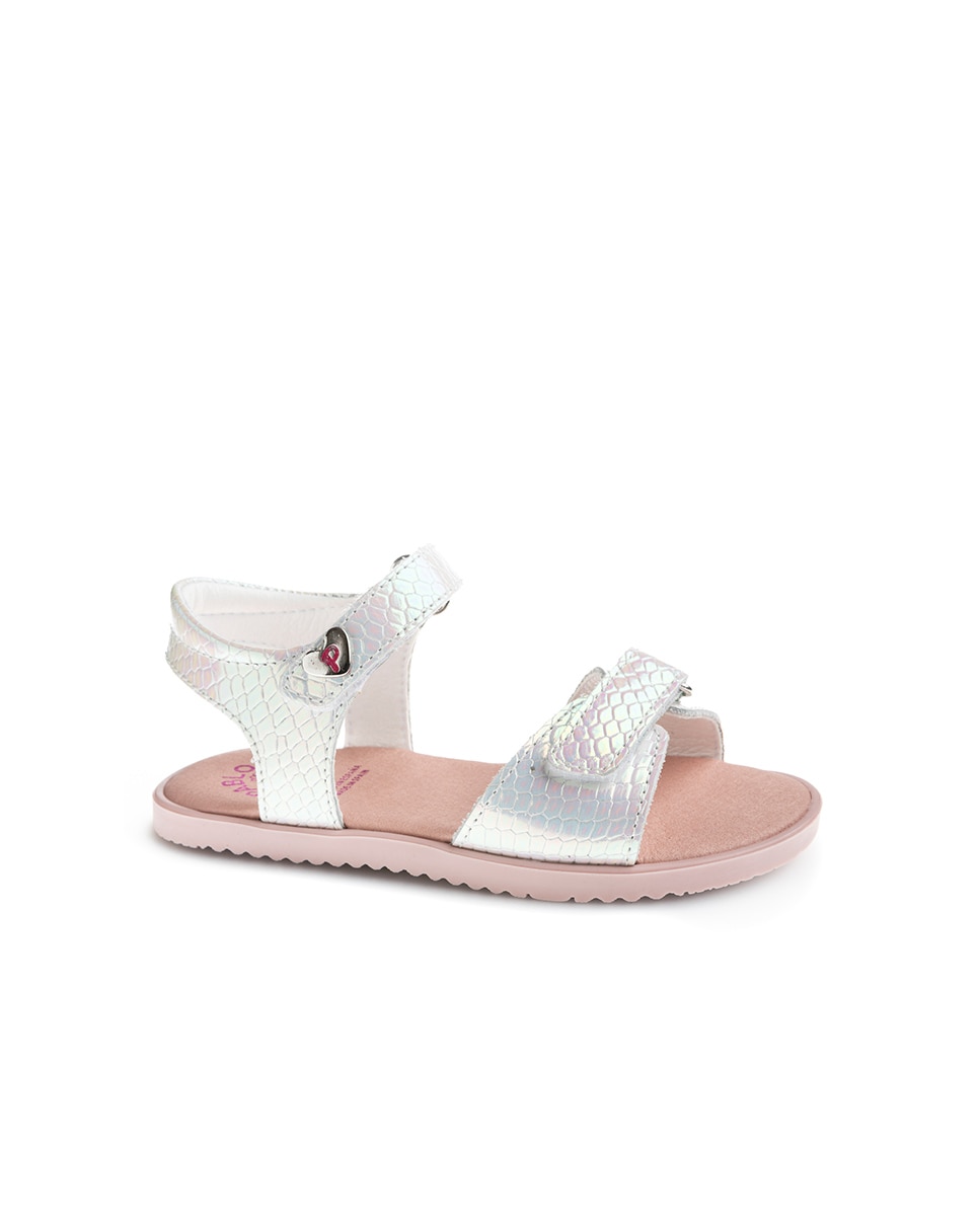 Imagen 0 de Sandalias abiertas de niña barefoot con cierre adherente Blanco