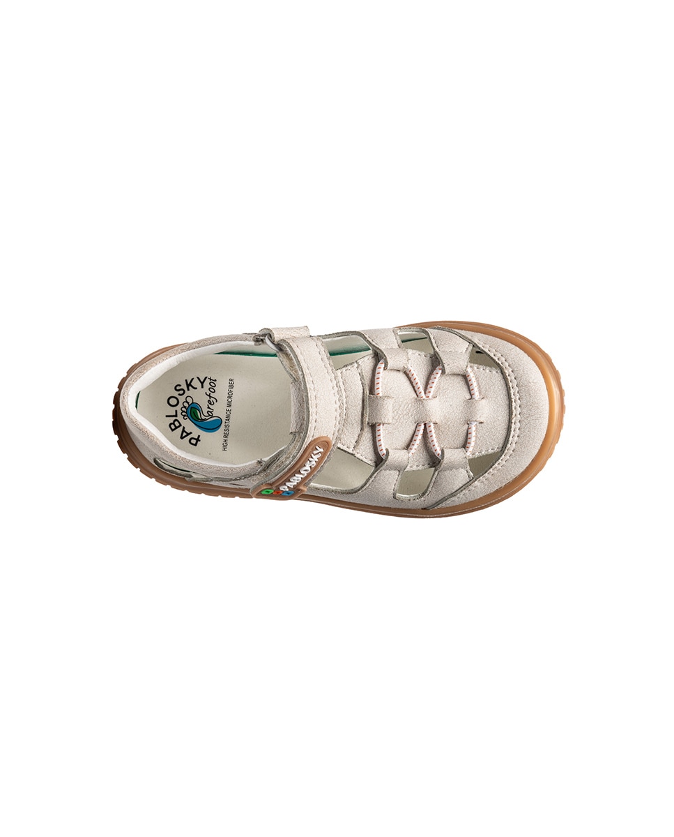 Sandalias cerradas unisex barefoot con cierre adherente - Pablosky - Blanco Blanco-5