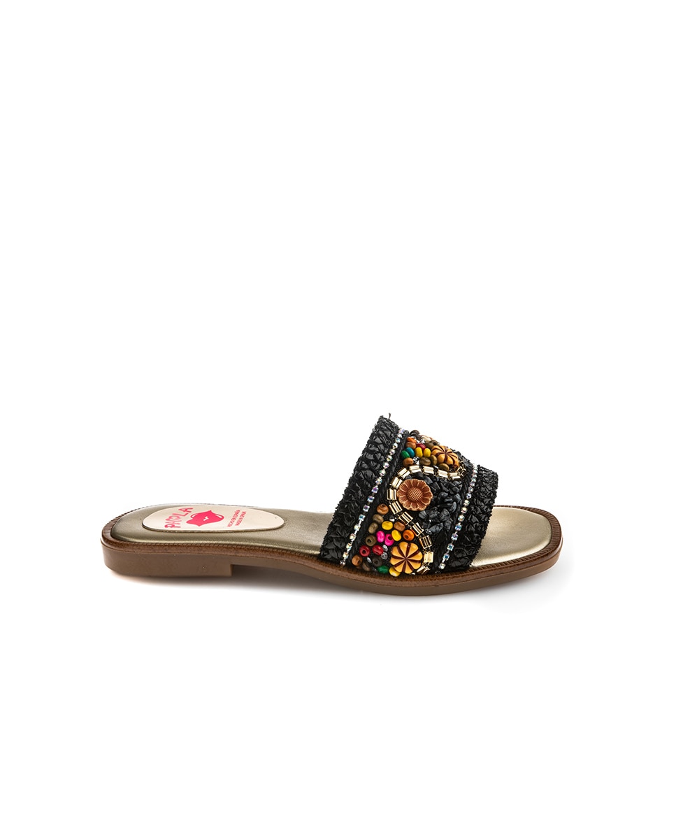 Sandalias abiertas de niña - Pablosky - Negro / Naranja Negro / Naranja-1