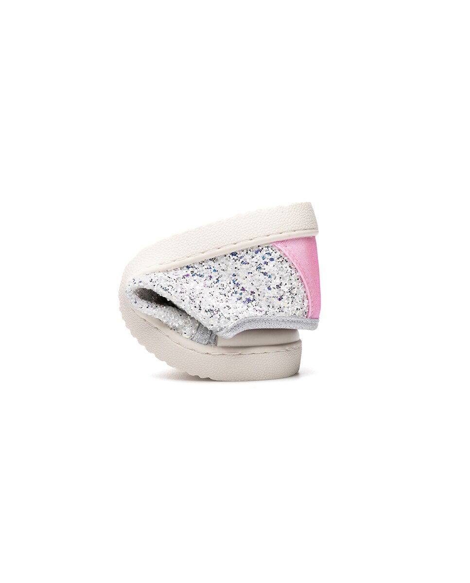 Zapatillas de lona de niña barefoot con cierre adherente - Pablosky - Plata / Rosa Plata / Rosa-2