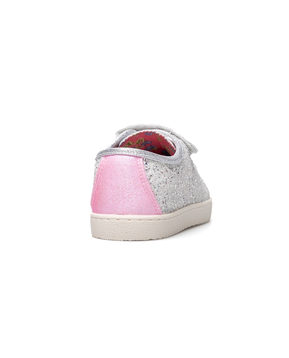 Zapatillas de lona de niña barefoot con cierre adherente - Pablosky - Plata / Rosa Plata / Rosa-6