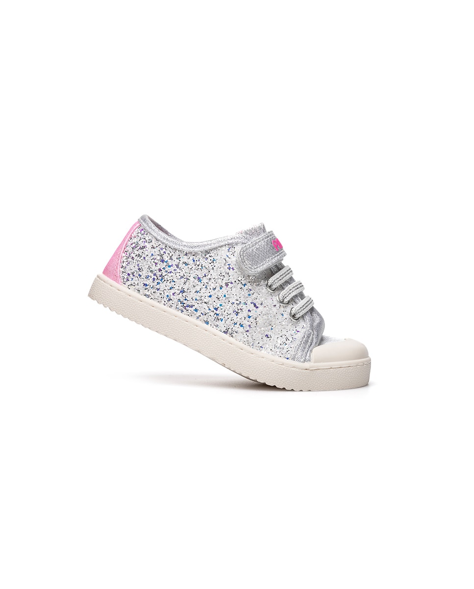 Zapatillas de lona de niña barefoot con cierre adherente - Pablosky - Plata / Rosa Plata / Rosa-7