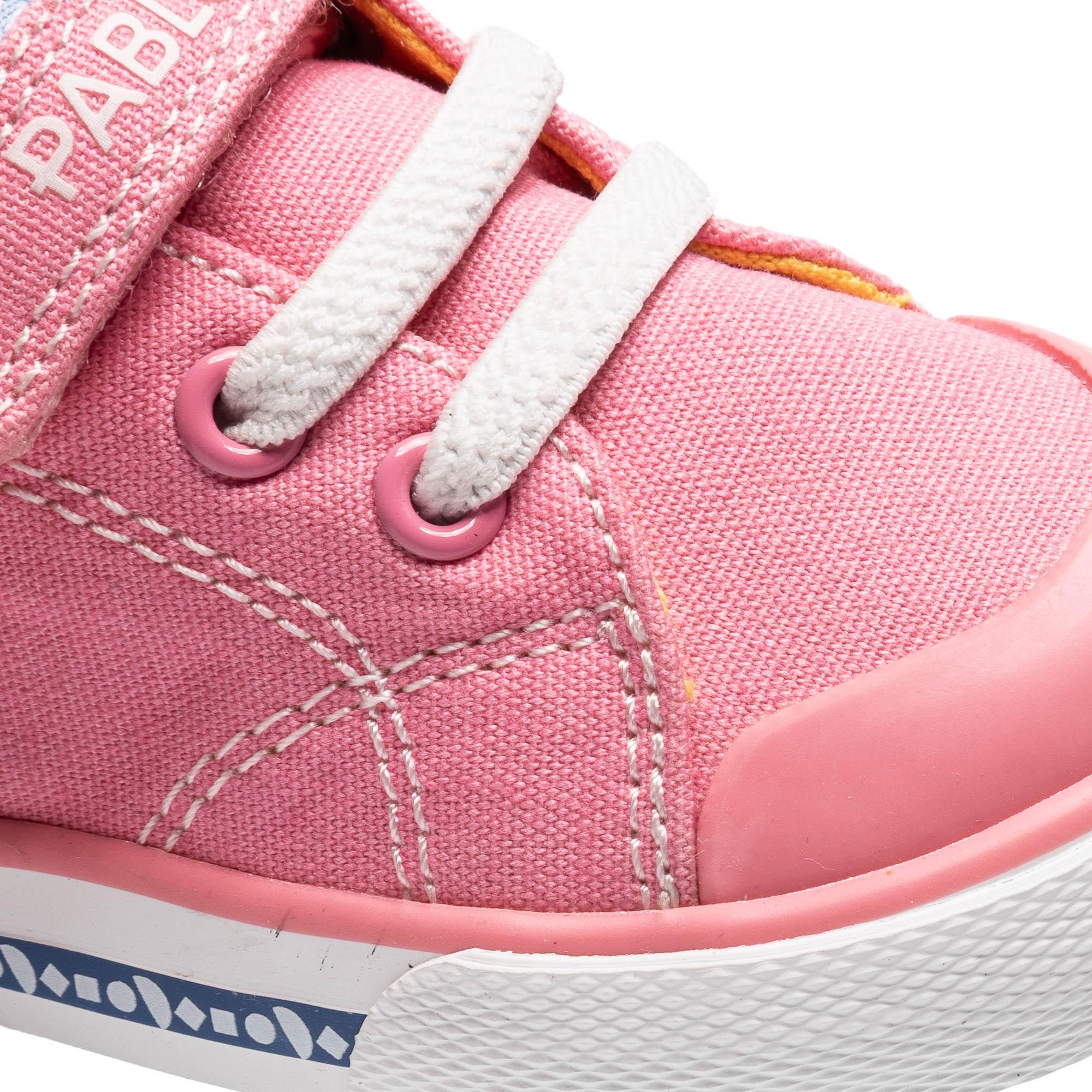 Zapatillas de lona de bebé niña barefoot con cierre adherente - Pablosky - Rosa Rosa-3