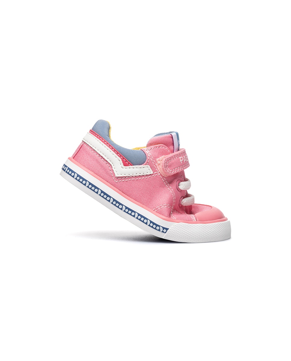 Zapatillas de lona de bebé niña barefoot con cierre adherente - Pablosky - Rosa Rosa-7