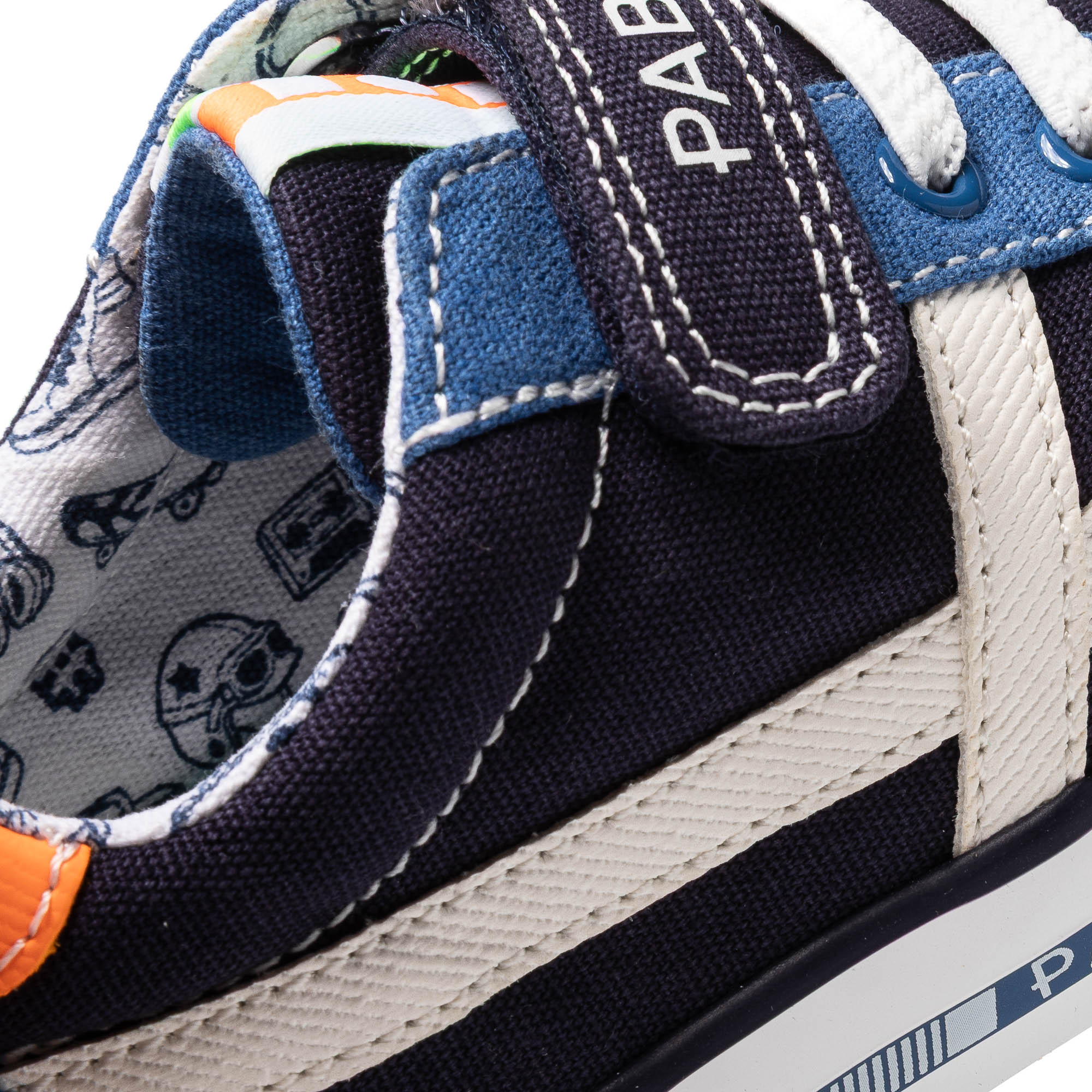 Zapatillas de lona de niño barefoot con cierre adherente - Pablosky - Azul marino / Naranja Azul marino / Naranja-3