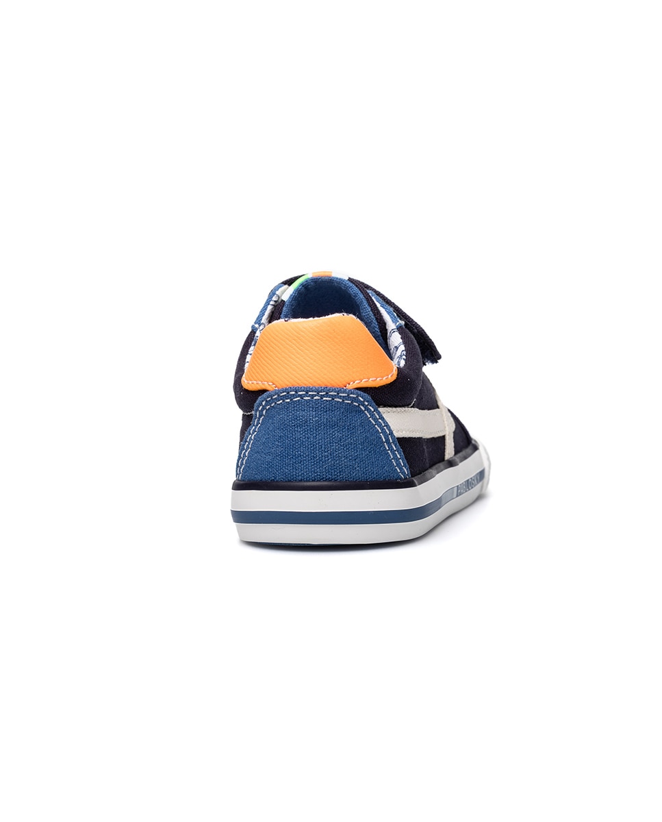 Zapatillas de lona de niño barefoot con cierre adherente - Pablosky - Azul marino / Naranja Azul marino / Naranja-6