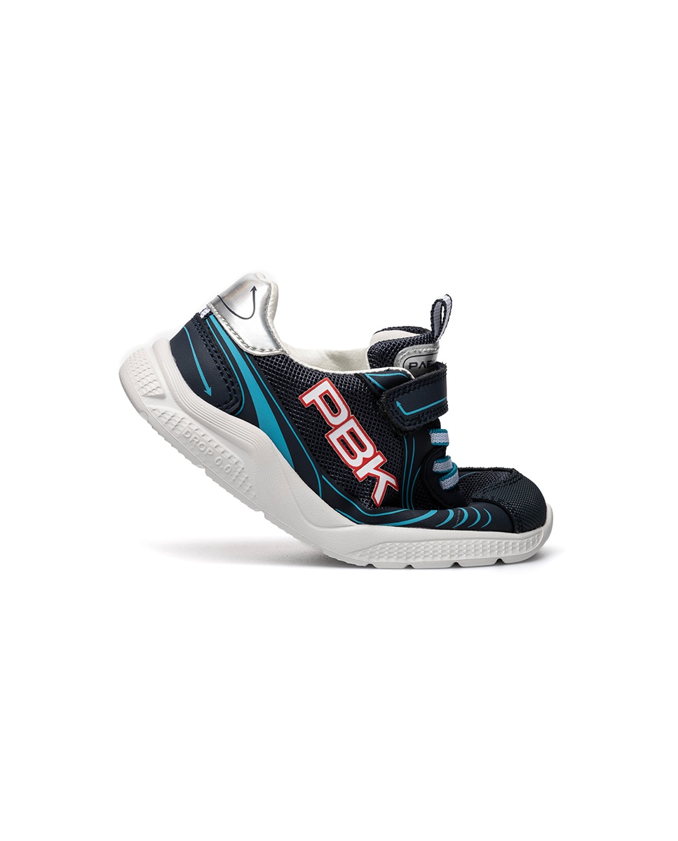 Zapatillas deportivas de niños pablosky barefoot de piel con cierre adherente - Azul Azul-4