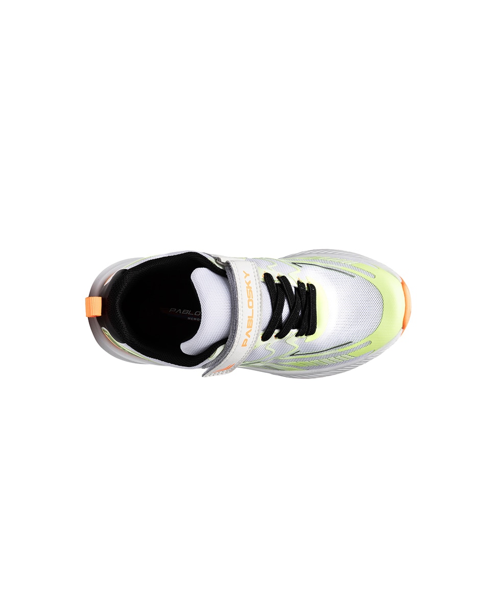 Imagen 4 de Zapatillas deportivas de niños pablosky con cierre adherente - Blanco / Naranja Blanco / Naranja