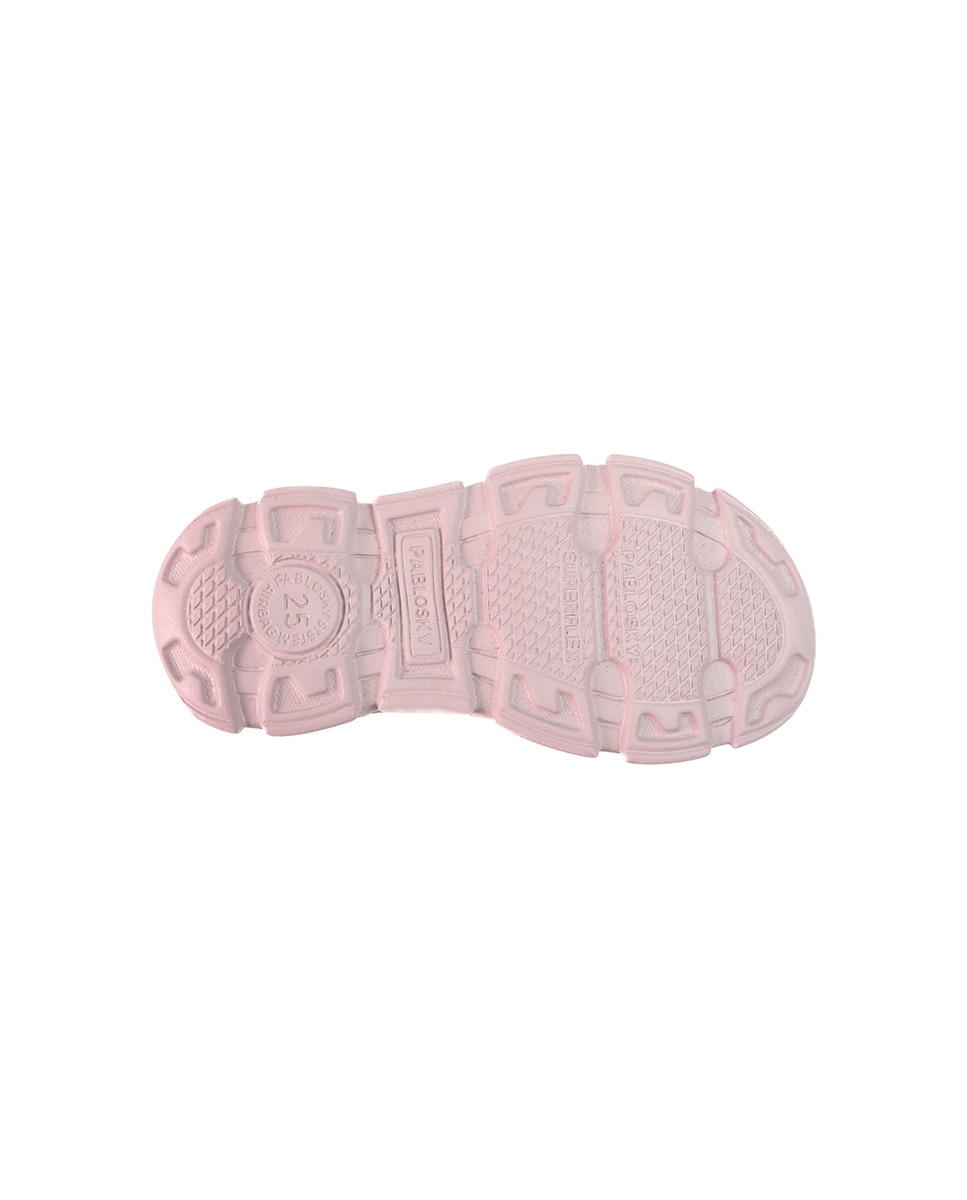 Sandalias abiertas de niña con cierre adherente - Pablosky - Rosa claro Rosa claro-4