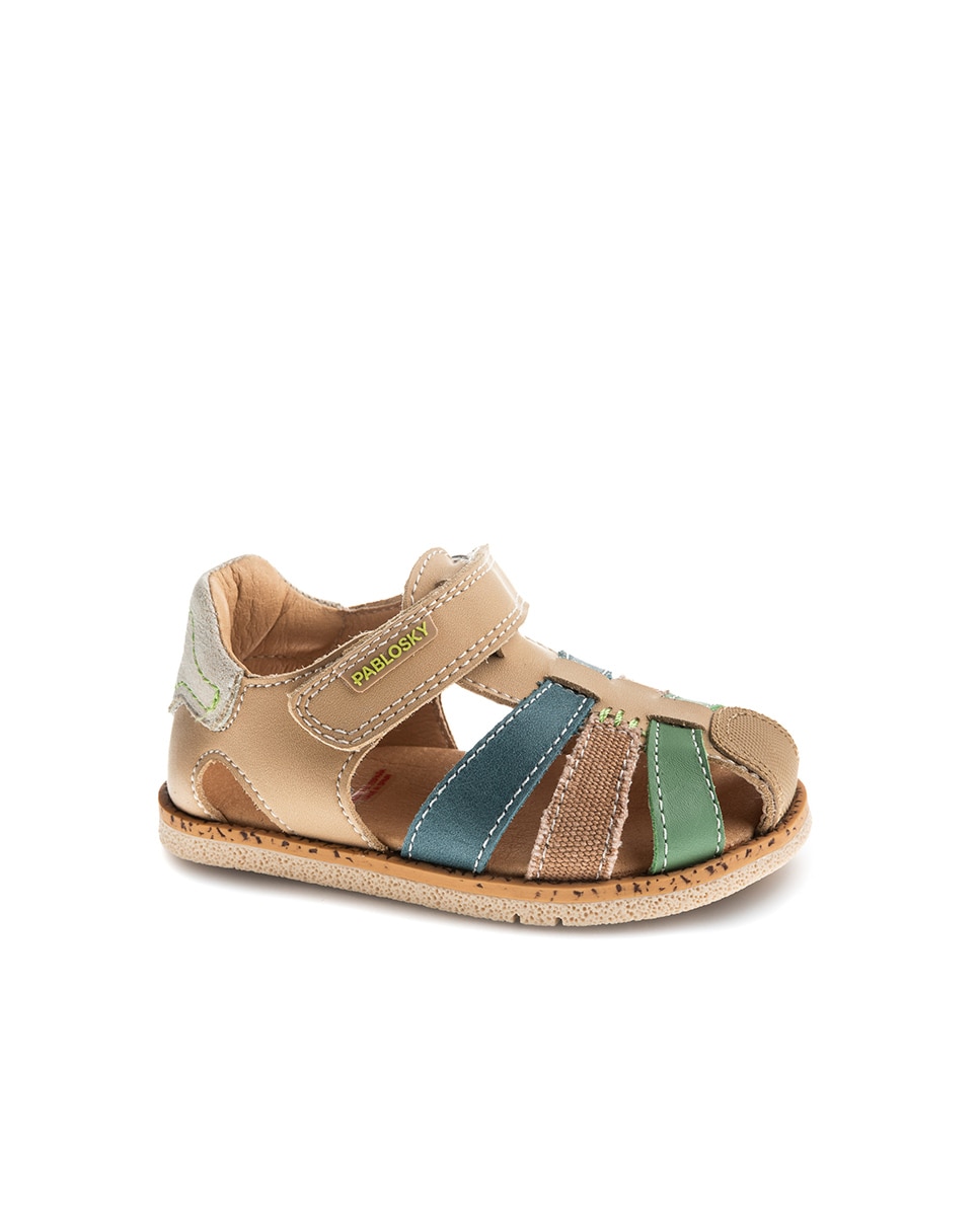 Imagen 1 de Sandalias de bebé niño barefoot con cierre adherente - Pablosky - Beige Beige