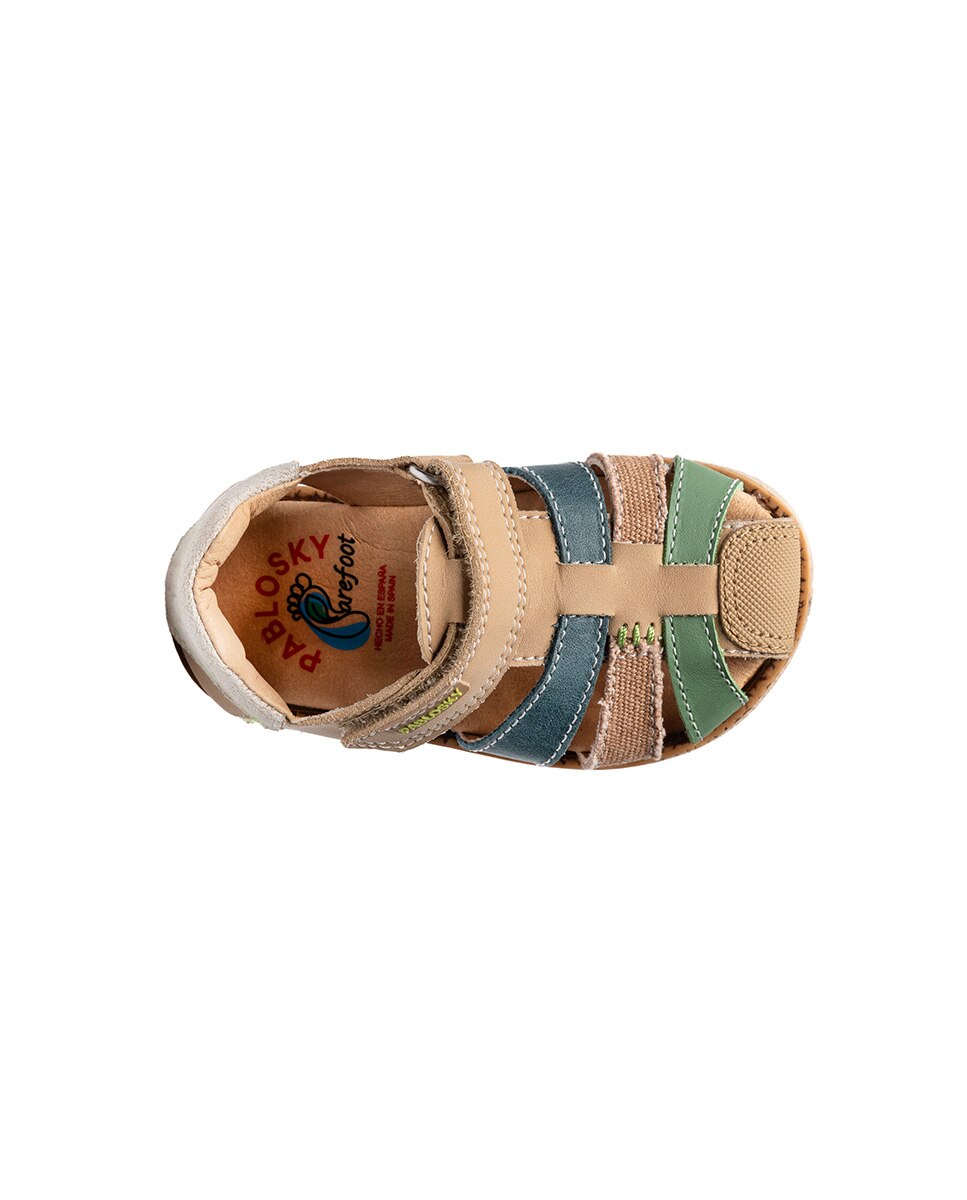 Imagen 5 de Sandalias de bebé niño barefoot con cierre adherente - Pablosky - Beige Beige