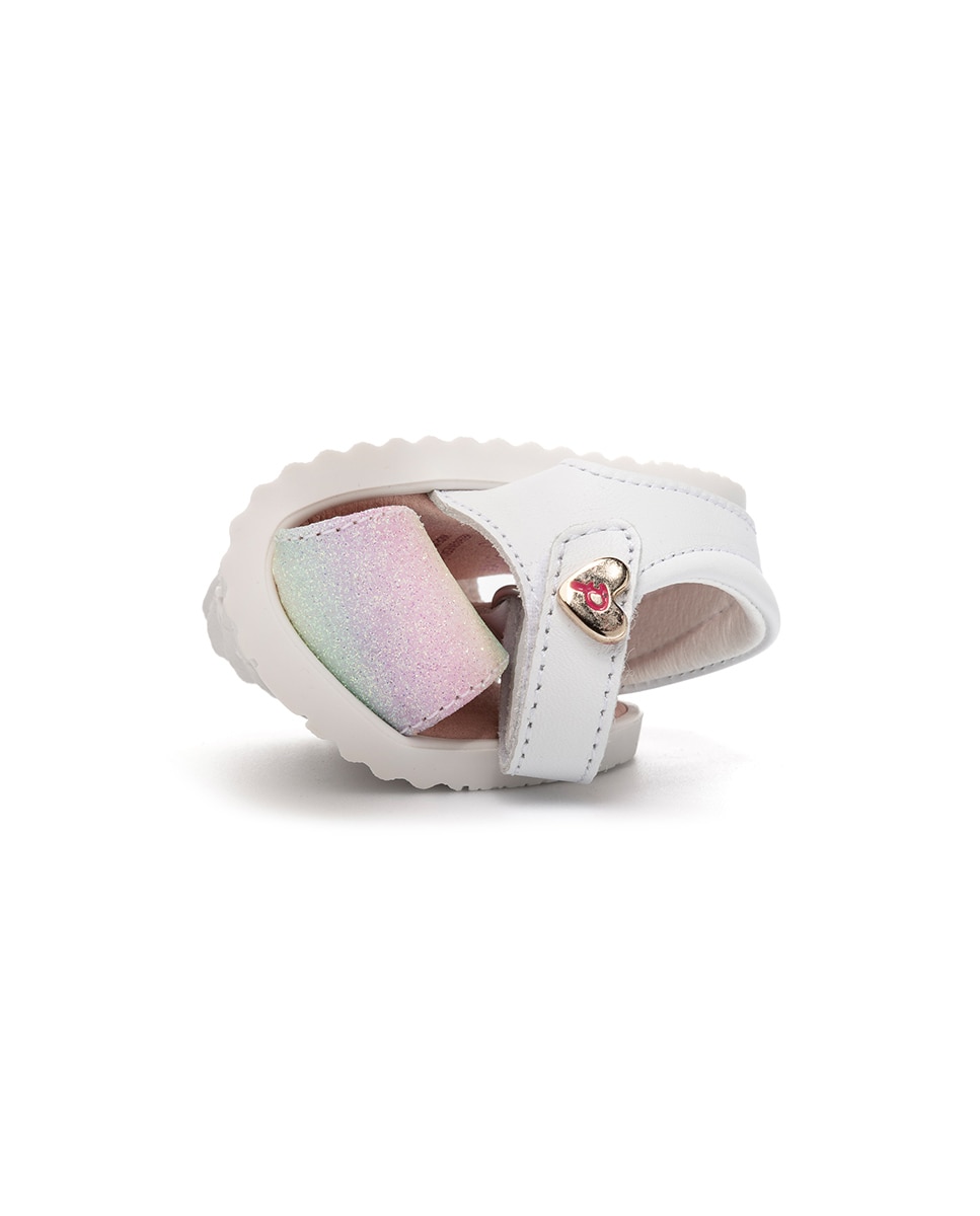 Sandalias abiertas de niña barefoot con cierre adherente - Pablosky - Blanco / Rosa Blanco / Rosa-2