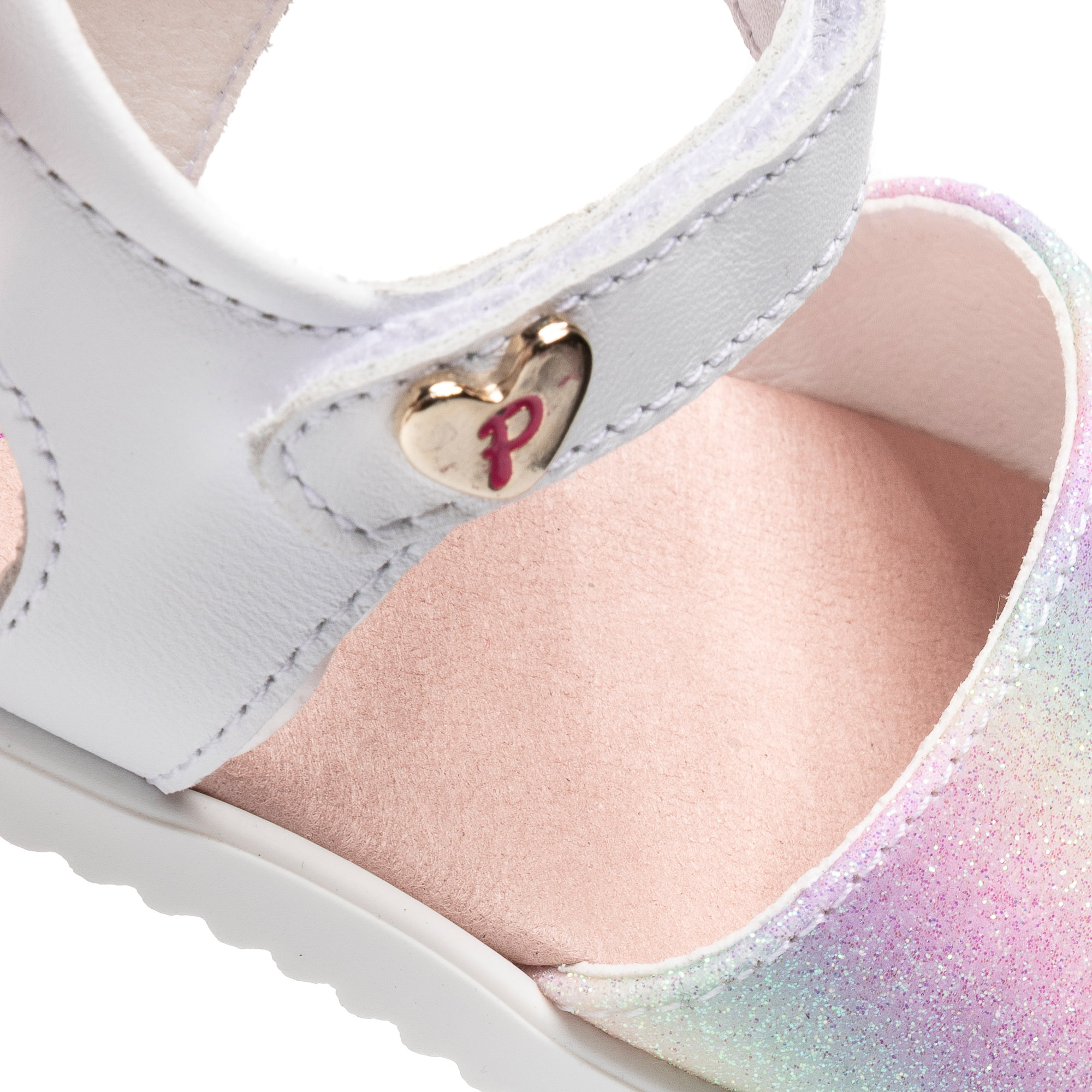 Sandalias abiertas de niña barefoot con cierre adherente - Pablosky - Blanco / Rosa Blanco / Rosa-3