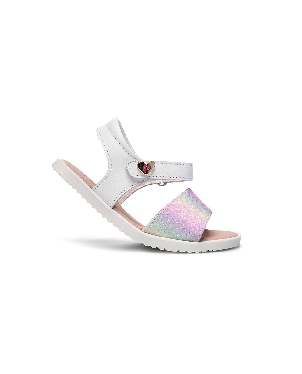 Sandalias abiertas de niña barefoot con cierre adherente - Pablosky - Blanco / Rosa Blanco / Rosa-7