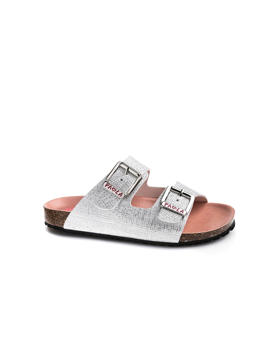 Sandalias abiertas de niña - Pablosky - Plata Plata-1