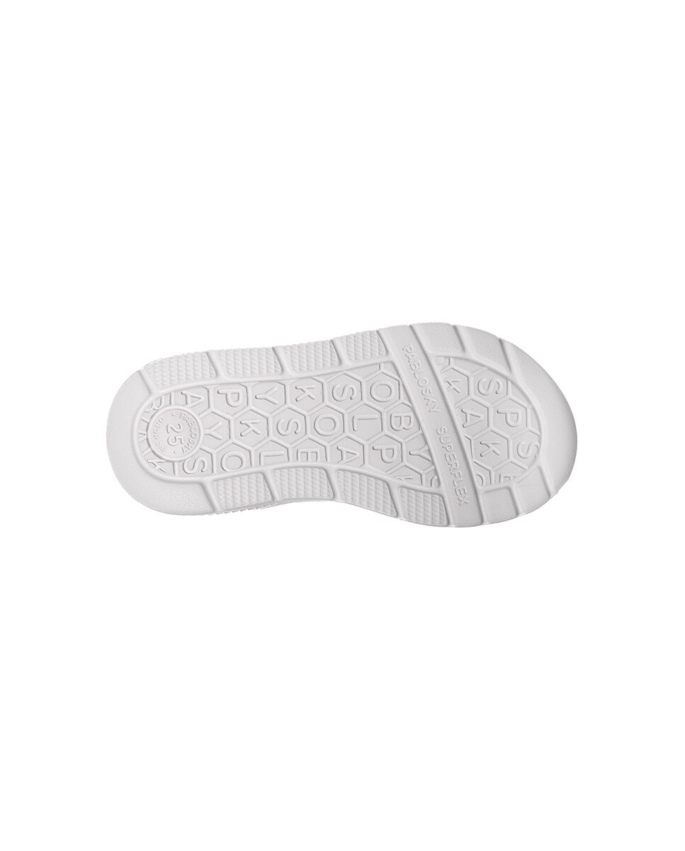 Zapatillas de niño de piel con cierre adherente deportivos para el cole - Pablosky - Blanco / Rosa Blanco / Rosa-4