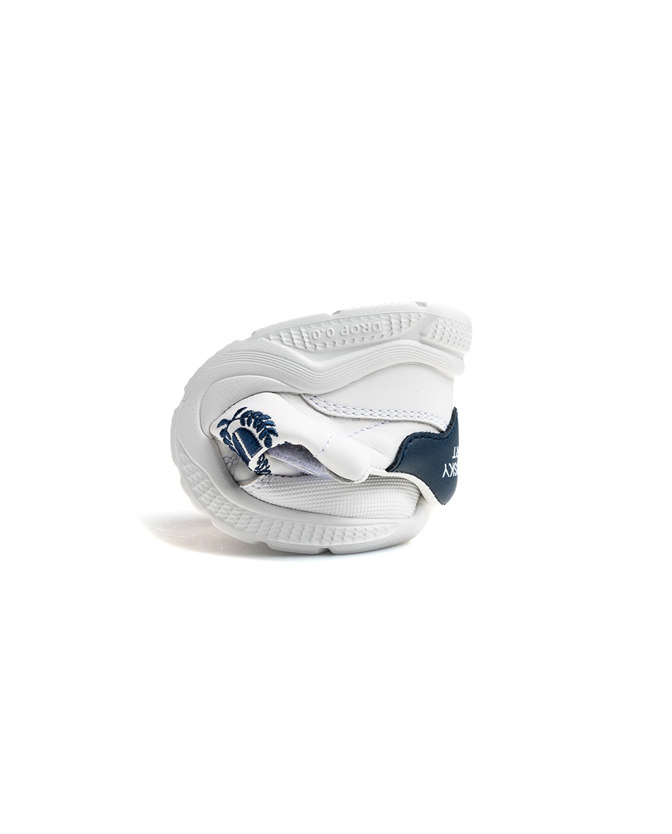 Zapatillas de niño de piel con cierre adherente deportivos para el cole - Pablosky - Blanco / Azul Blanco / Azul-2