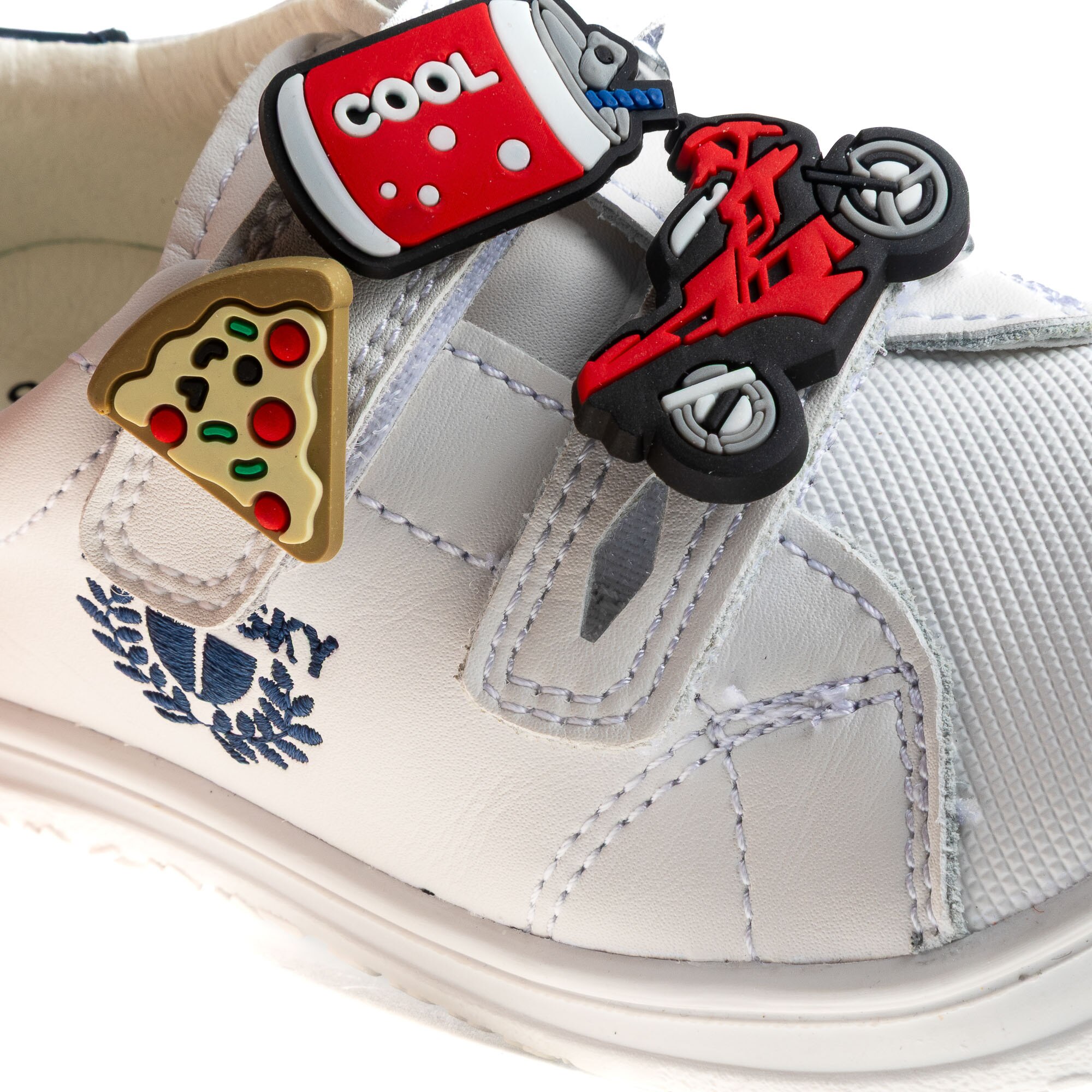 Zapatillas de niño de piel con cierre adherente deportivos para el cole - Pablosky - Blanco / Azul Blanco / Azul-3