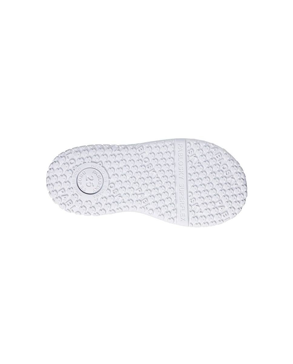 Zapatillas de niño de piel con cierre adherente deportivos para el cole - Pablosky - Blanco / Azul Blanco / Azul-4