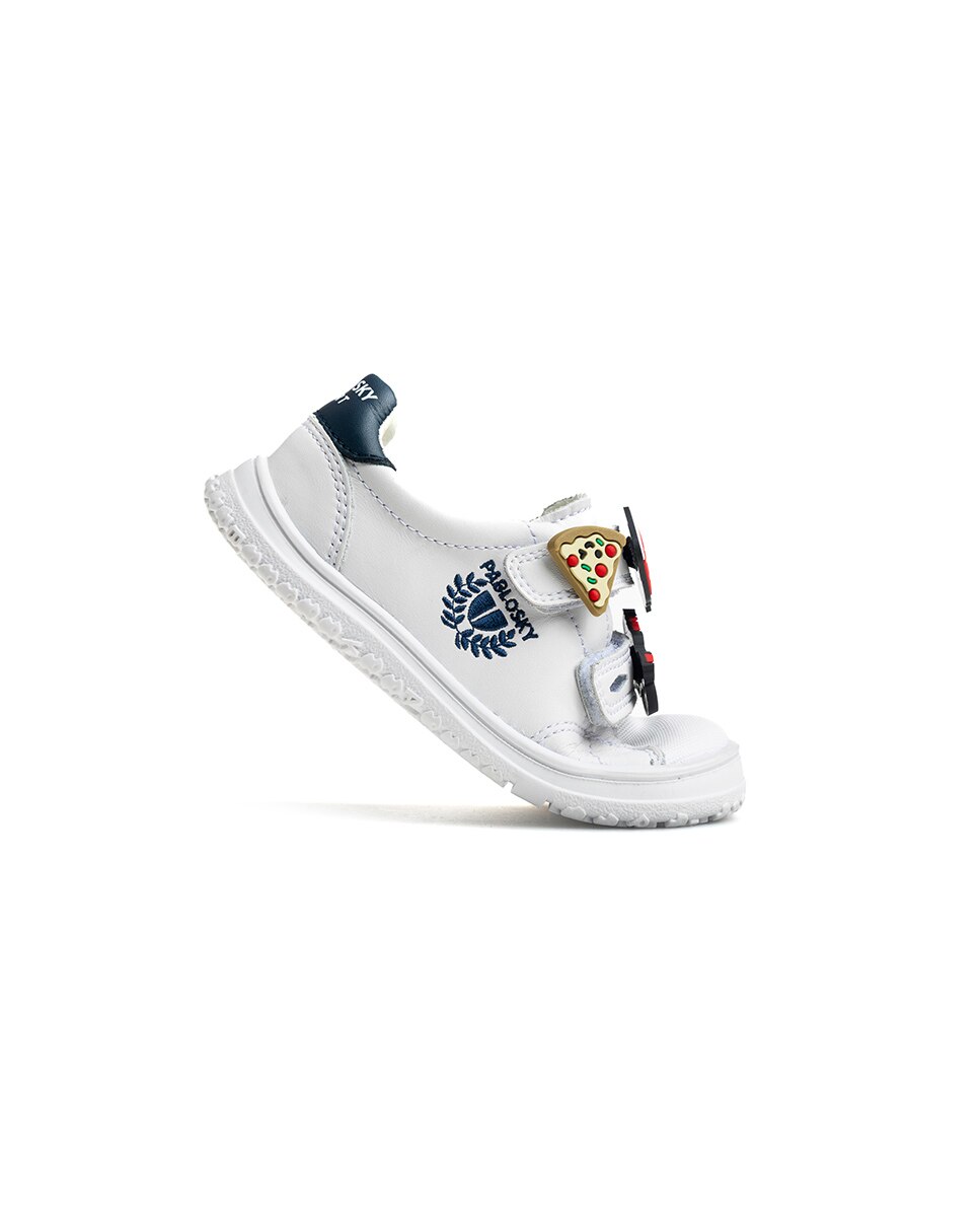 Zapatillas de niño de piel con cierre adherente deportivos para el cole - Pablosky - Blanco / Azul Blanco / Azul-8