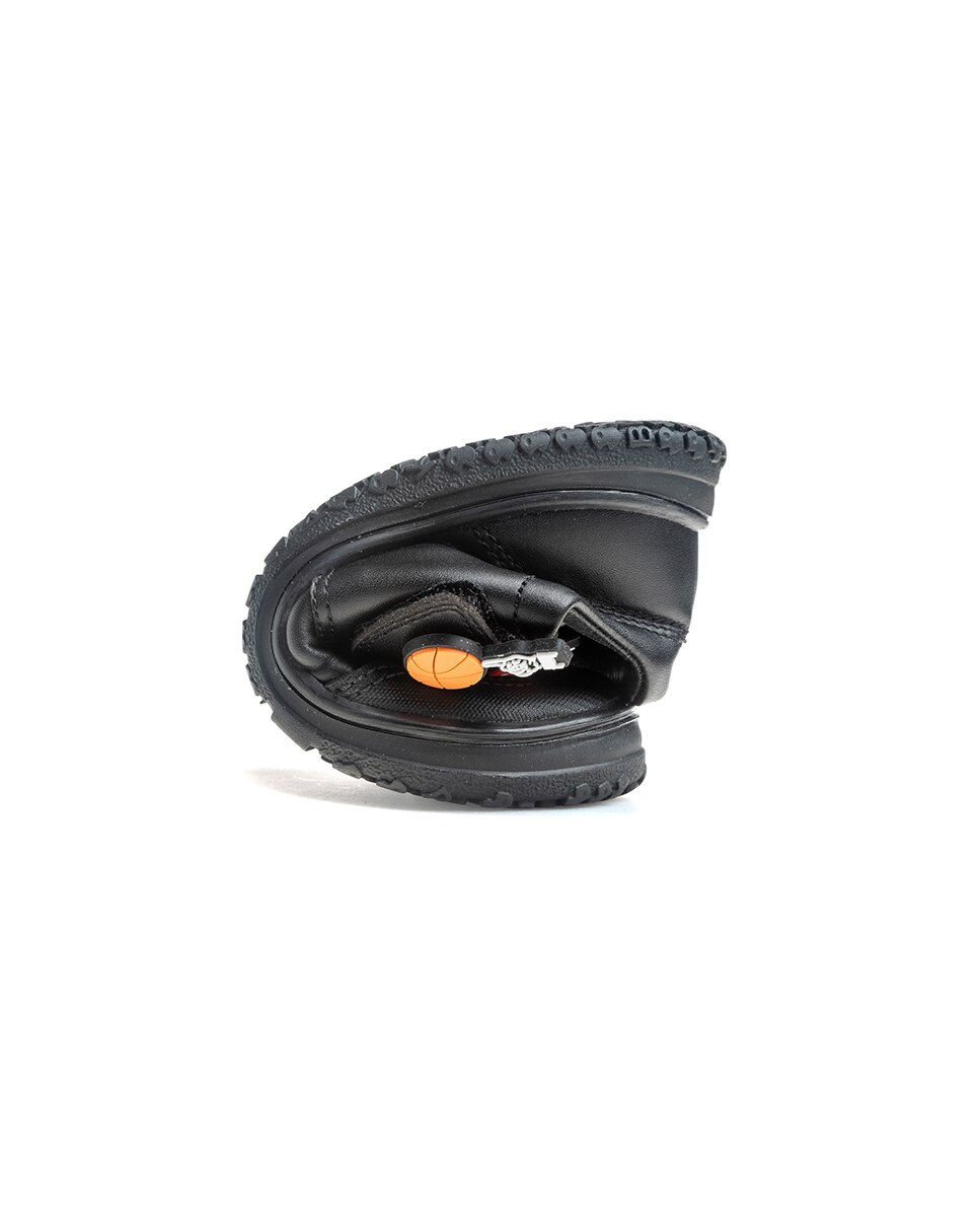 Mocasines de niño de piel con cierre adherente para uniforme escolar - Pablosky - Negro Negro-2