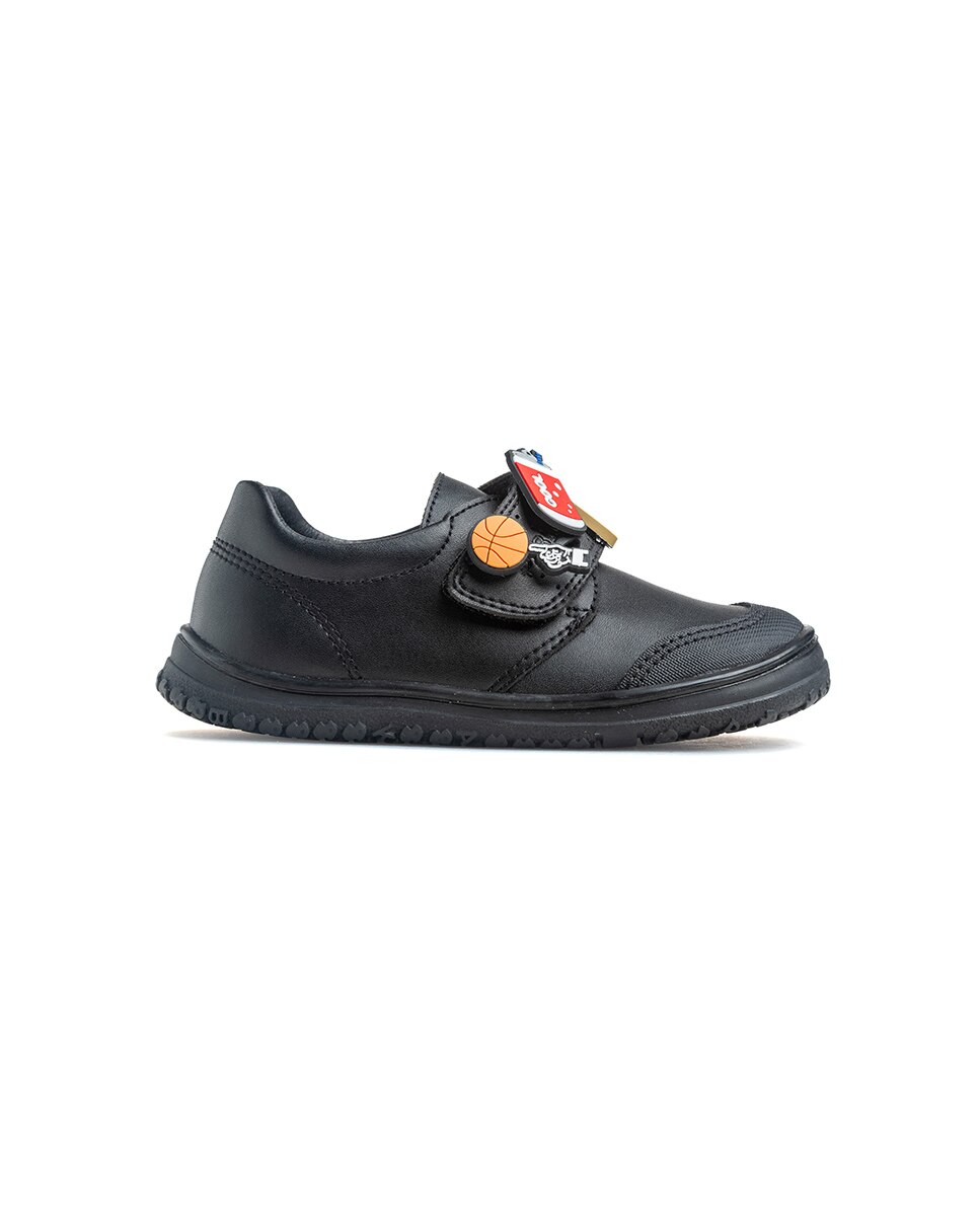 Mocasines de niño de piel con cierre adherente para uniforme escolar - Pablosky - Negro Negro-9