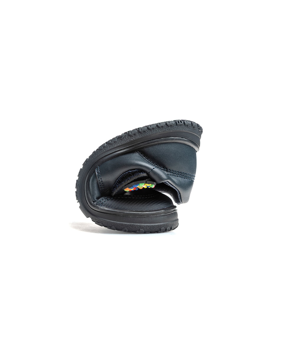 Mocasines de niño de piel con cierre adherente para uniforme escolar - Pablosky - Azul Azul-2