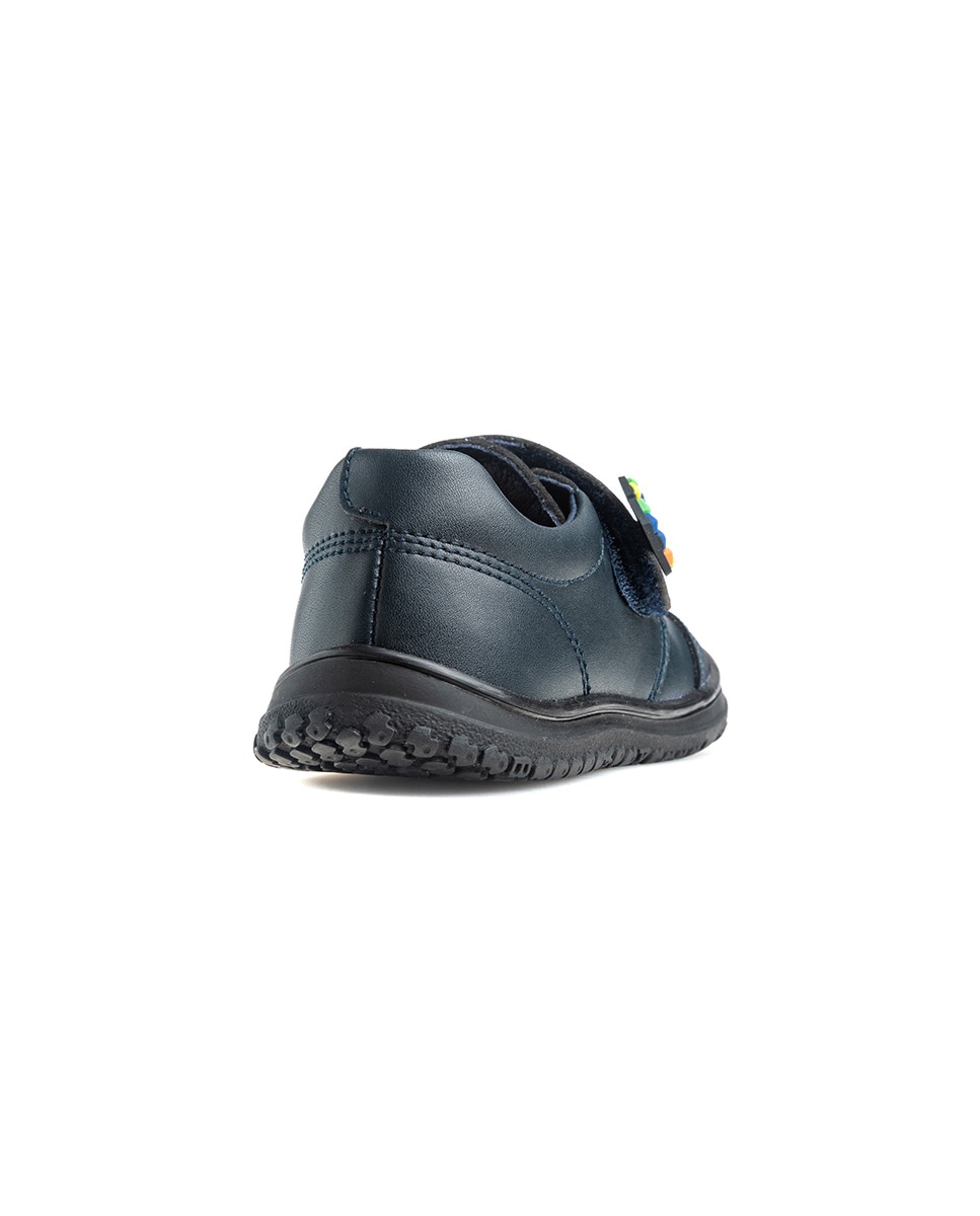 Mocasines de niño de piel con cierre adherente para uniforme escolar - Pablosky - Azul Azul-7