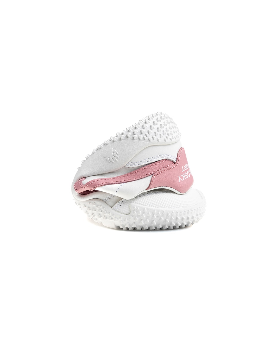 Zapatillas de niño de piel con cierre adherente deportivos para el cole - Pablosky - Blanco / Rosa Blanco / Rosa-2
