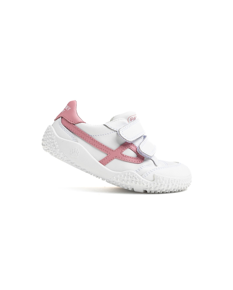 Zapatillas de niño de piel con cierre adherente deportivos para el cole - Pablosky - Blanco / Rosa Blanco / Rosa-7
