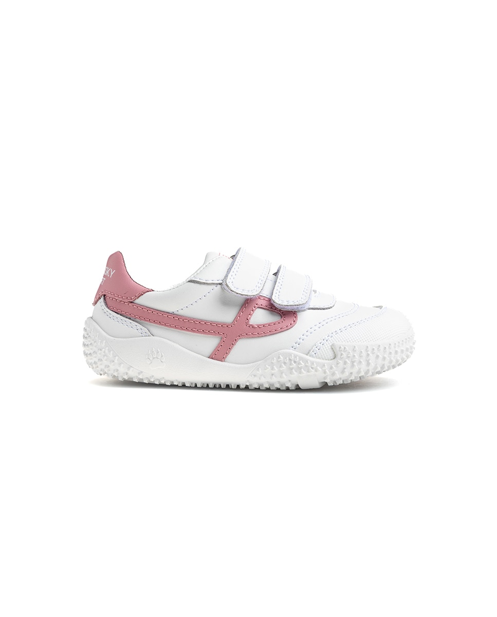 Zapatillas de niño de piel con cierre adherente deportivos para el cole - Pablosky - Blanco / Rosa Blanco / Rosa-8