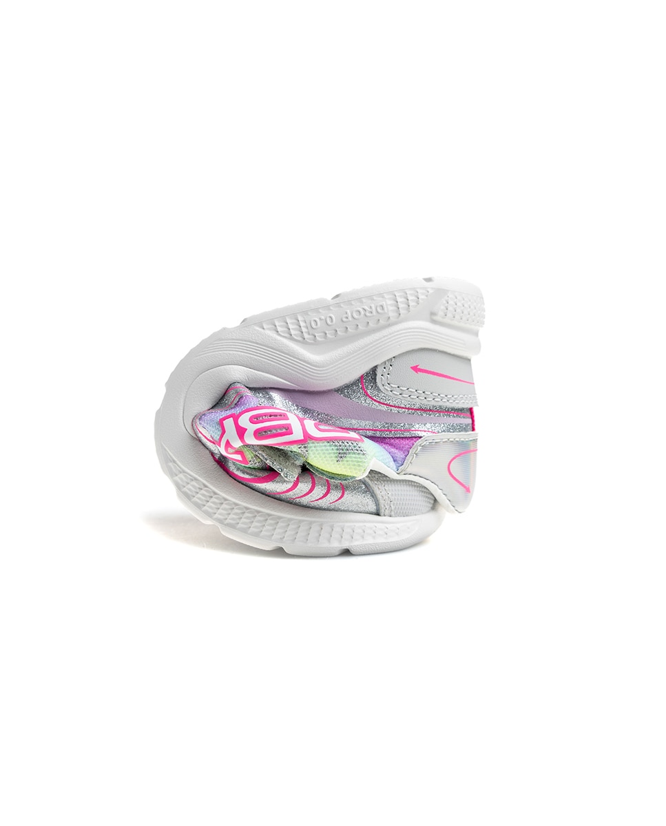 Zapatillas deportivas de niños pablosky barefoot de piel con cierre adherente - Plata Plata-2