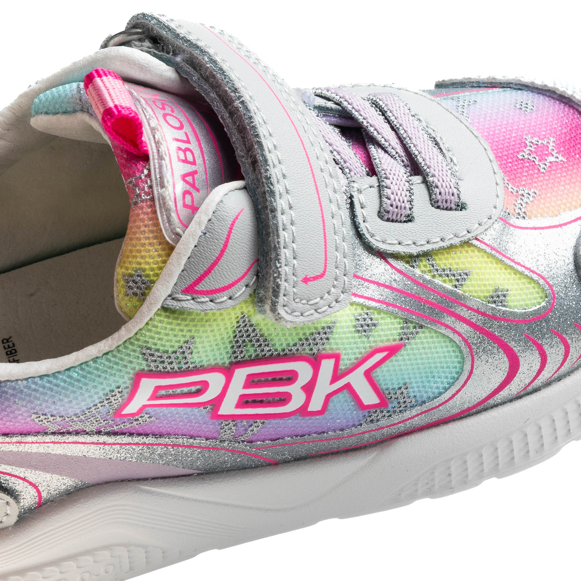 Zapatillas deportivas de niños pablosky barefoot de piel con cierre adherente - Plata Plata-3