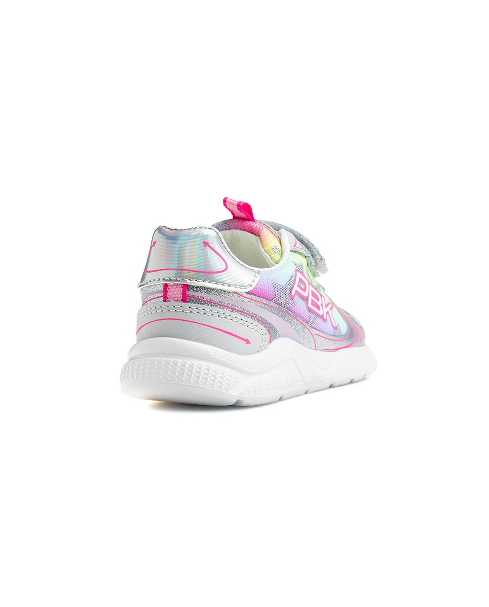 Zapatillas deportivas de niños pablosky barefoot de piel con cierre adherente - Plata Plata-7